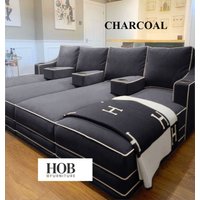HOB Furniture Viva Luxury Cinema Sofa 14ft x 6ft in Charcoal