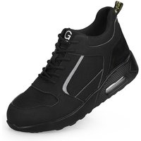 SAFETY BRANDS Men's Mens Safety Trainers Steel Toe Cap Lightweight Water Resistant Boots in Black | Size: 12