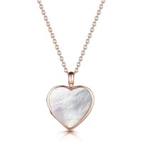 LOVELOX Lockets Women's Mother of Pearl Modern Heart Locket in Rose Gold