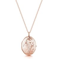 LOVELOX Lockets Women's Little Oval Scroll Locket in Rose Gold
