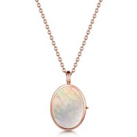 LOVELOX Lockets Women's Black Mother Of Pearl Oval Locket in Rose Gold