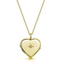 LOVELOX Lockets Women's Diamond Set Personalised Heart Locket in Gold