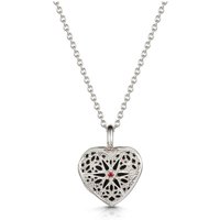 LOVELOX Lockets Women's Filigree Personalised Heart Locket in Silver