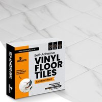 Novecrafto Self Adhesive Vinyl Floor Tiles Pack of 30 Peel & Stick Vinyl Floor Tiles (30.5 x 30.5cm) in White | Size: 30.5 x 30.5 cm