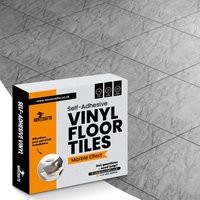 Novecrafto Self Adhesive Vinyl Floor Tiles Pack of 30 Peel & Stick Vinyl Floor Tiles (30.5 x 30.5cm) in Grey | Size: 30.5 x 30.5 cm