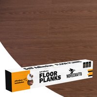 Novecrafto Self Adhesive Floor Planks Pack of 36 Planks Peel & Stick Vinyl Flooring (91.4x15.2cm) in Dark Brown | Size: 91.4x15.2 cm