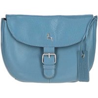 Ashwood Leather Women's 'Limerick' Real Leather Flap Crossbody Bag in Blue