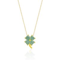 Four Leaf Clover Sterling Silver Necklace Gold