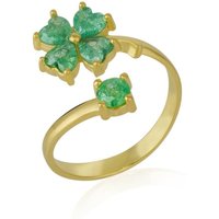 Four Leaves Clover Luck Ring Sterling Silver Gold