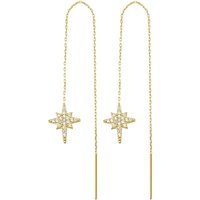 Northernstar Starbust Sterling Silver Chain Drop Earring Pair