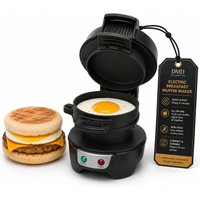DMD Collective Electric Breakfast Sandwich McMuffin Maker with Egg Cooker - Non Stick in Black