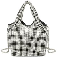 Fontanella Fashion Women's Dalu Diamond Embellished Bucket Evening Bag in Silver