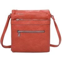 Fontanella Fashion Women's Tiguna Triple Pockets PU Messenger Bag in Tangerine