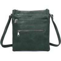 Fontanella Fashion Women's Tiguna Triple Pockets PU Messenger Bag in Emerald
