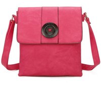 Fontanella Fashion Women's Danchu Button PU Messenger Bag in Fuchsia