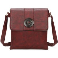 Fontanella Fashion Women's Danchu Button PU Messenger Bag in Burgundy