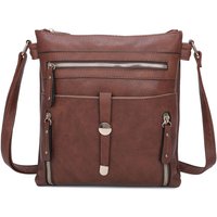 Fontanella Fashion Women's Madura Multi-Pocketed PU Messenger Bag in Brown