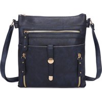 Fontanella Fashion Women's Madura Multi-Pocketed PU Messenger Bag in Navy