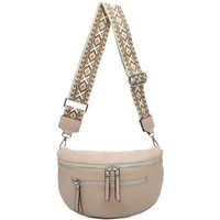 Fontanella Fashion Women's Rooney Triple Zip PU Crossbody Bag with Canvas Strap in Beige