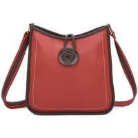 Fontanella Fashion Women's Hava PU Button Messenger Bag in Tangerine