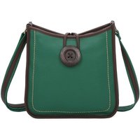 Fontanella Fashion Women's Hava PU Button Messenger Bag in Emerald
