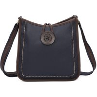 Fontanella Fashion Women's Hava PU Button Messenger Bag in Navy