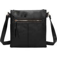 Perry Triple Zip PU Leather Crossbody Messenger Bag