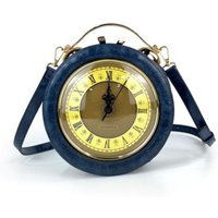 Fontanella Fashion Women's Clock Shaped Gothic Unique Design Handbag in Navy