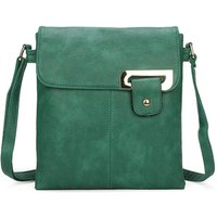 Clasico Accent Buckle PU Leather Crossbody Messenger Bag Emerald