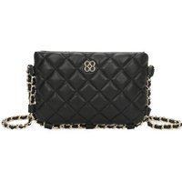 Fontanella Fashion Women's Clover Quilted Diamond Patterned Mini PU Leather Crossbody Bag in Black