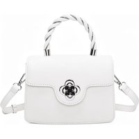 Fontanella Fashion Women's Mignon PU Leather Crossbody Top-Handle Bag in White