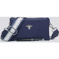 Kitise Women's Tessa Double Compartments Wide Strap Small Purse Messenger Bag in Navy