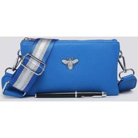 Kitise Women's Tessa Double Compartments Wide Strap Small Purse Messenger Bag in Royal