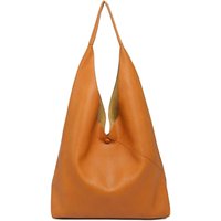 Kitise Women's Large 2in1 Hobo Slouch Tote PU Leather Handbag With Roomy purse in Brown