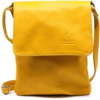 Kitise Women's Small Italian Genuine Leather Crossbody Handbag Stylishy Phone Bag in Yellow