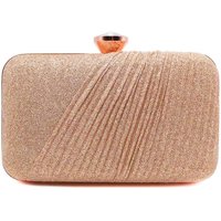 Kitise Women's Large Diamanti Clasp Half Pleated Clutch Evening Bag in Rose Gold