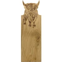 Selbrae House Framed Oak Serving Board - Medium - Highland Cow in Light Brown