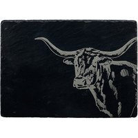 Selbrae House Slate Cheese Board - Texas Longhorn in Dark Grey | Size: 1 Pack
