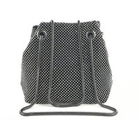 JFY Women's Bucket Shape All Around Diamante Clutch Bag in Black