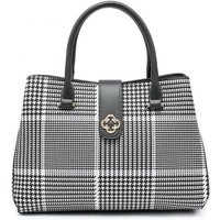 JFY Women's 3 Compartments Top Zip Closure Tote Bag in Grey