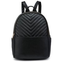 JFY Women's Quilted Chevron Pattern Backpack in Black