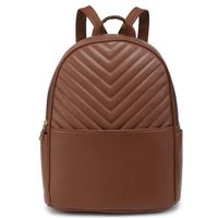 JFY Women's Quilted Chevron Pattern Backpack in Brown