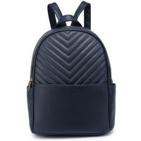 JFY Women's Quilted Chevron Pattern Backpack in Dark Blue