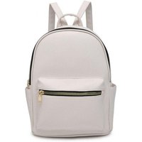 JFY Women's Zipped Pockets Backpack in Off-White