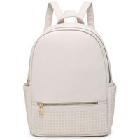 JFY Women's Studded Zip Pocket Backpack in Beige