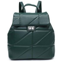 JFY Women's Flap Quilted Pattern Twist Metal Lock Backpack in Dark Green