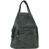 JFY Women's 4 Exterior Zippered Pockets Backpack With Handle in Dark Grey