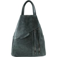 JFY Women's 3 Exterior Zippered Pockets Backpack With Handle in Dark Grey