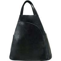 JFY Women's 2 Exterior Zippered Pockets Backpack With Handle in Black