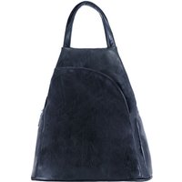 JFY Women's 2 Exterior Zippered Pockets Backpack With Handle in Navy